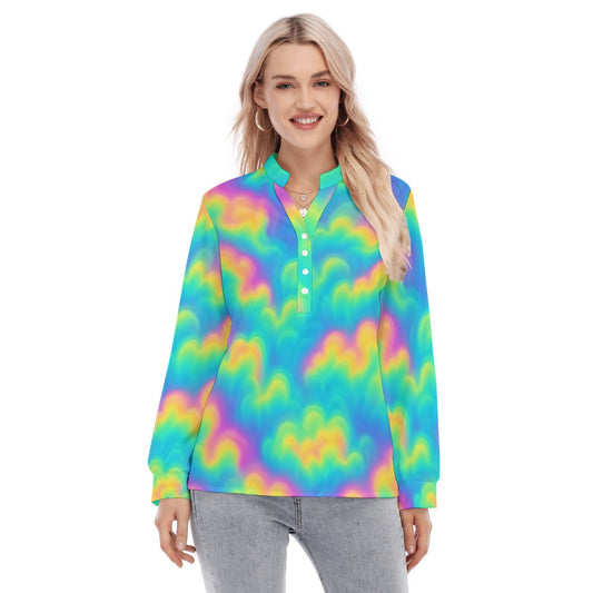 Women's Long Sleeve Blouse With Button Closure
