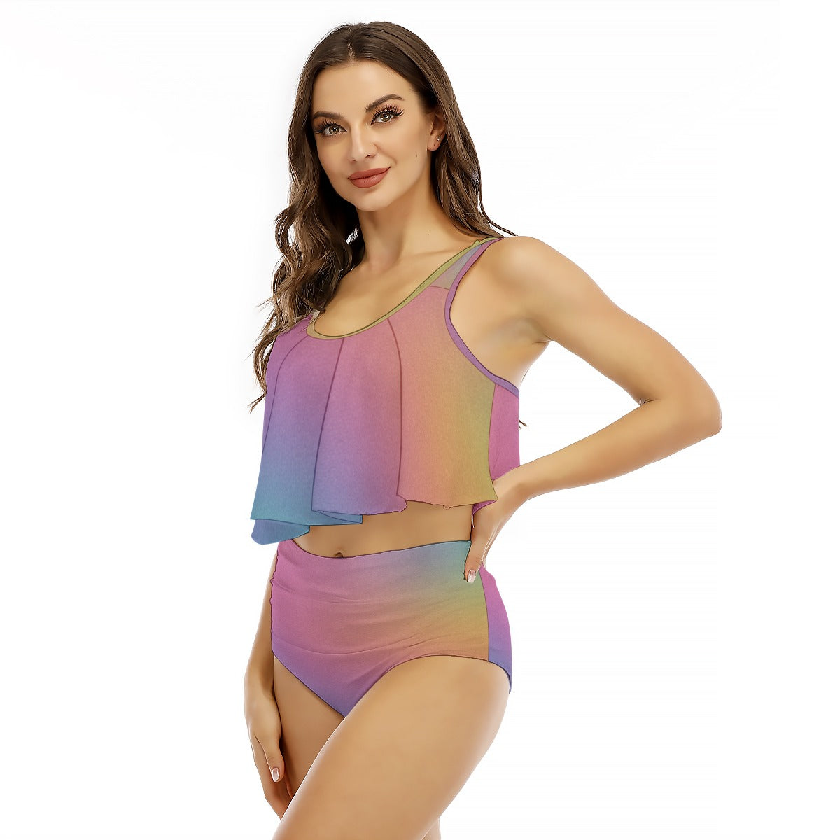 Women's Ruffled Vest Bikini Swimsuit