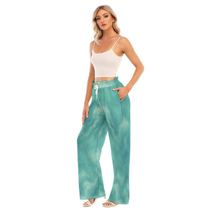 Women's Waist Fungus Edge Wide-leg Pants