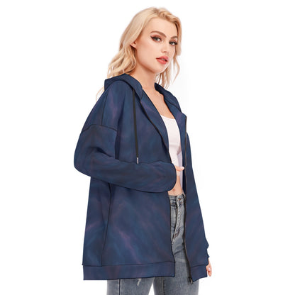 Women's Long Hoodie With Zipper Closure