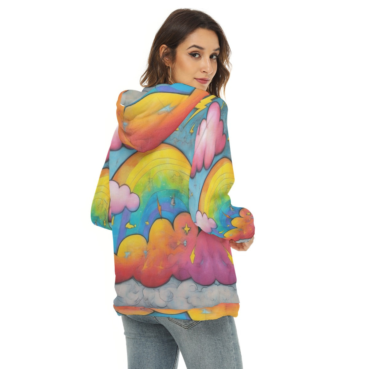 Women's Borg Fleece Hoodie With Half Zip