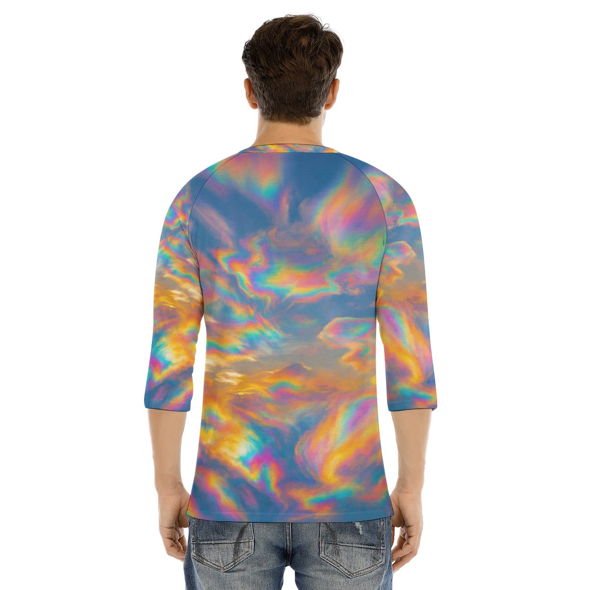 Men's Bracelet Sleeve T-shirt With Button Closure - view 4