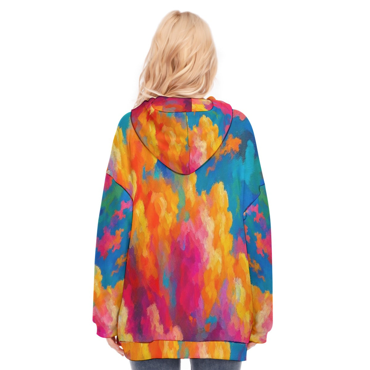 Women's Long Hoodie With Zipper Closure