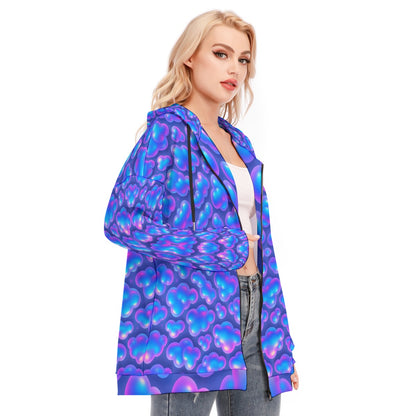 Women's Long Hoodie With Zipper Closure