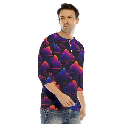 Men's Bracelet Sleeve T-shirt With Button Closure - view 2