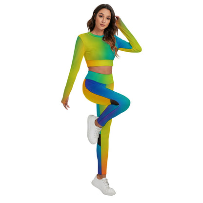 Women's Sport Set With Backless Top And Leggings