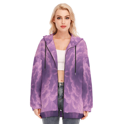 Women's Long Hoodie With Zipper Closure