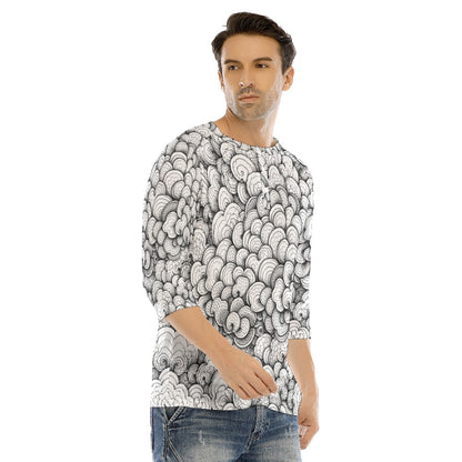 Men's Bracelet Sleeve T-shirt With Button Closure - view 2
