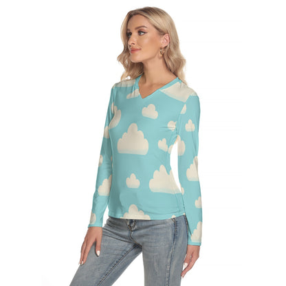 Women's V-Neck Long Sleeves T-Shirt