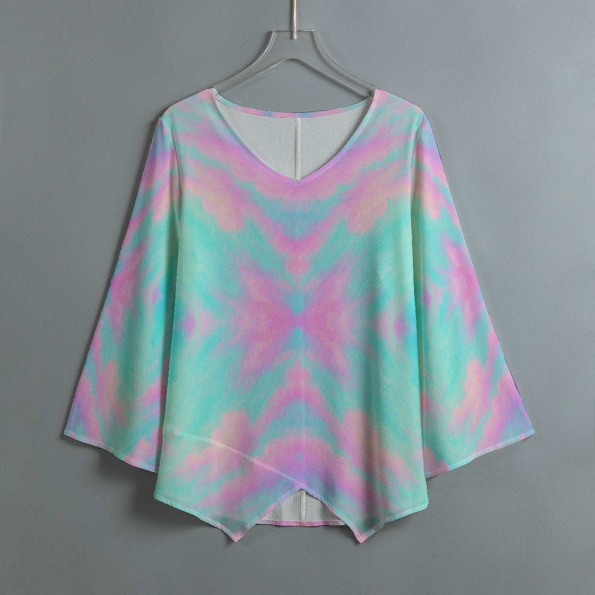 Women's V-neck T-shirt With Irregular Hem