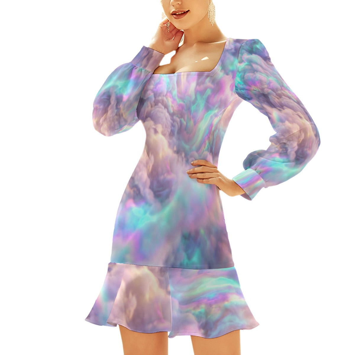 Women's Ruffle Hem Skinny Dress