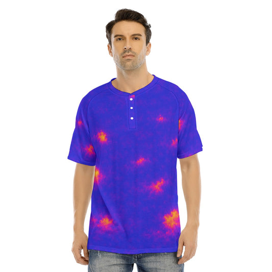 Men's Raglan Sleeve T-shirt With Button Closure