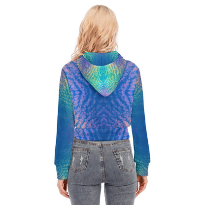 Women's Crop Top Hoodie With Zipper Closure