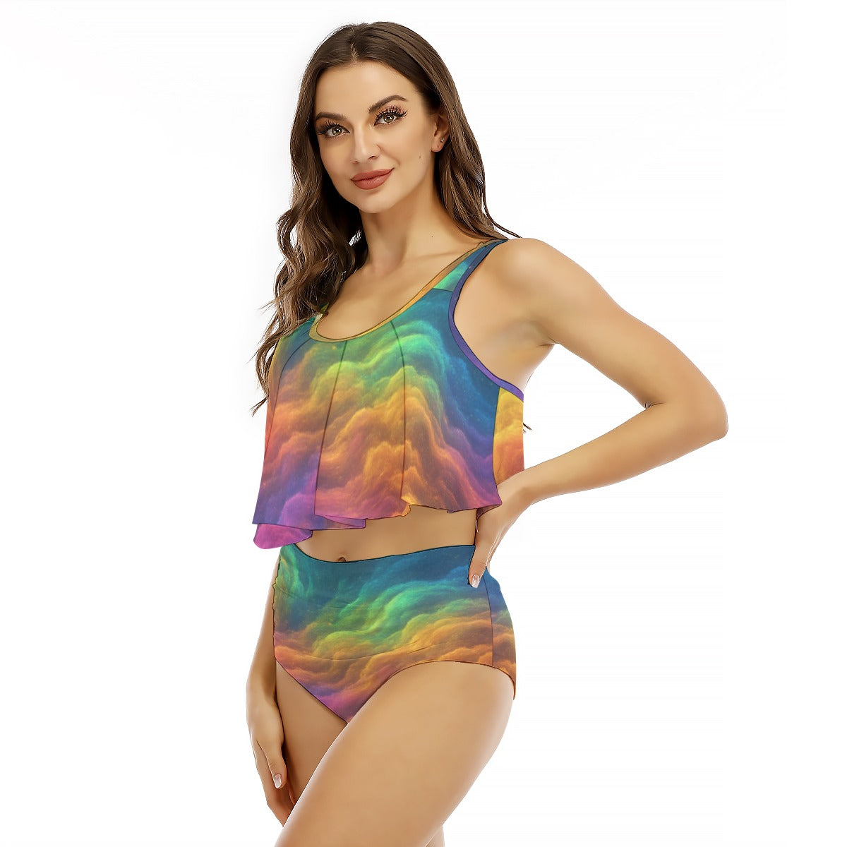 Women's Ruffled Vest Bikini Swimsuit