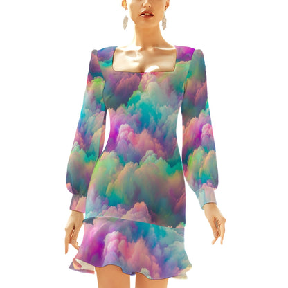 Women's Ruffle Hem Skinny Dress
