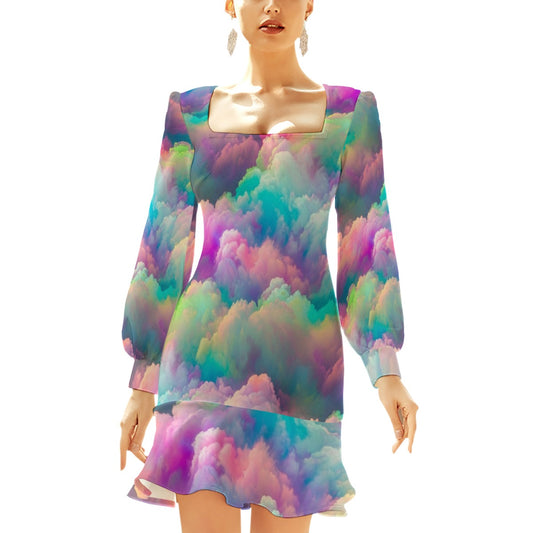 Women's Ruffle Hem Skinny Dress
