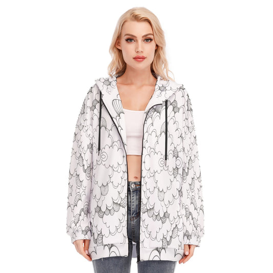 Women's Long Hoodie With Zipper Closure