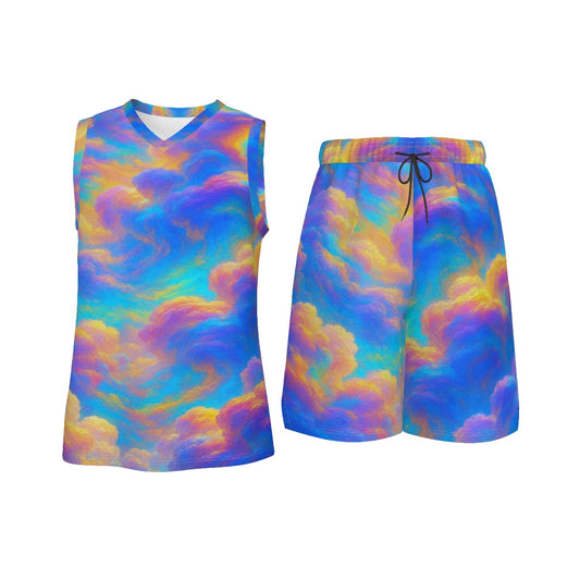 Men's V Neck Basketball Suit