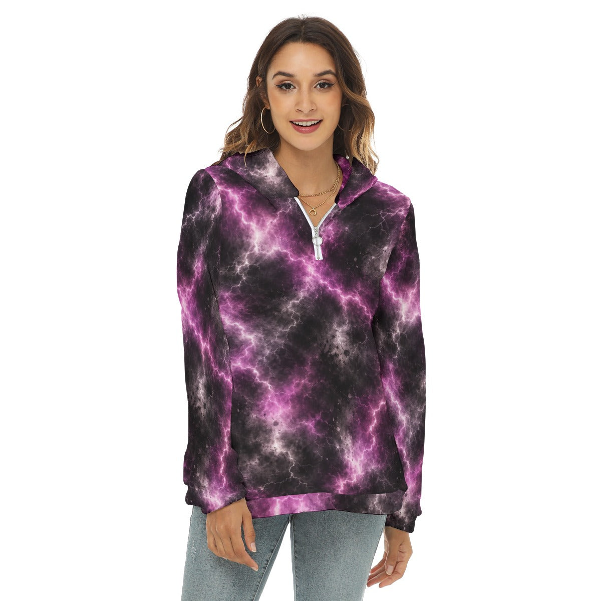Women’s Borg-Fleece Half-Zip Hoodie - view 1
