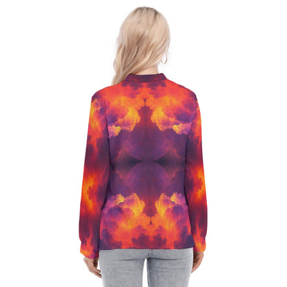 Women's Long Sleeve Blouse With Button Closure