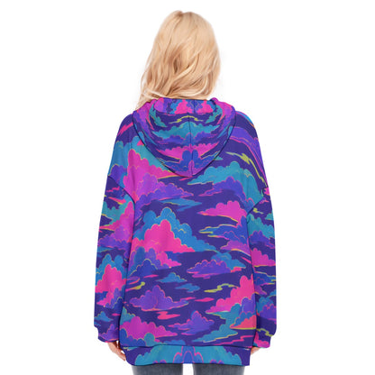 Women's Long Hoodie With Zipper Closure