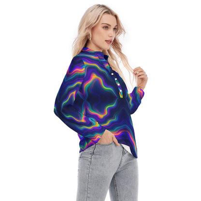 Women's Long Sleeve Blouse With Button Closure