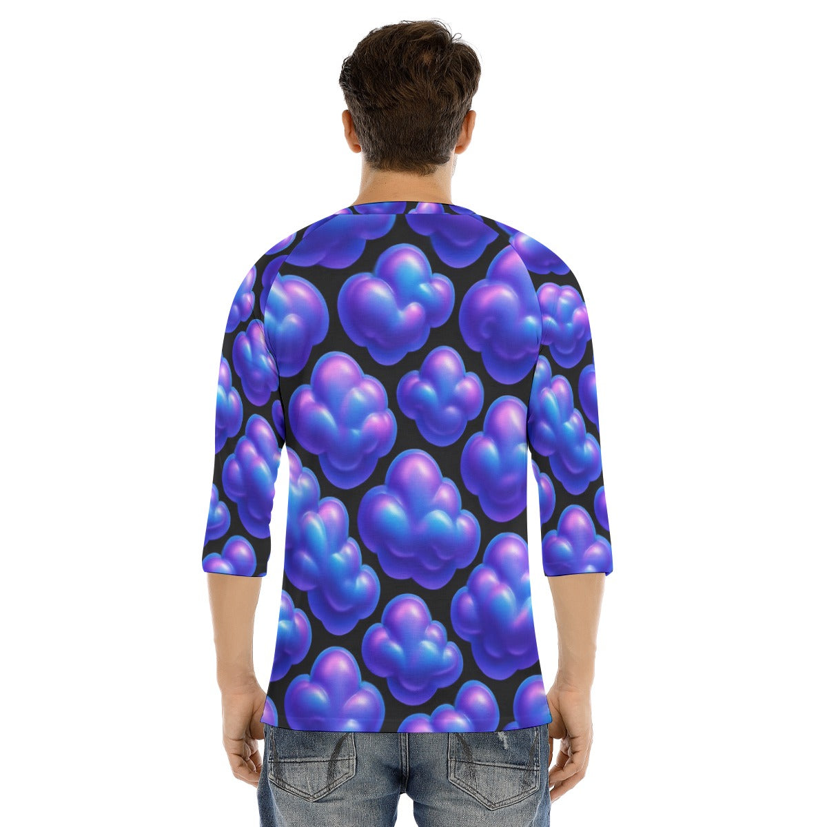 Men's Bracelet Sleeve T-shirt With Button Closure - view 4