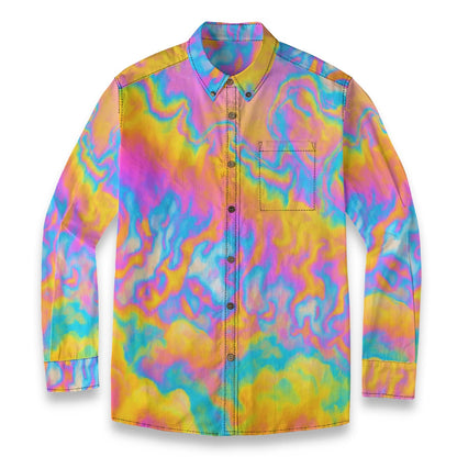 Men's Casual Lapel Long Sleeve Shirt|125GSM Cotton