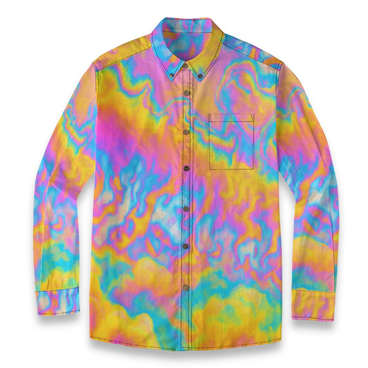 Men's Casual Lapel Long Sleeve Shirt|125GSM Cotton