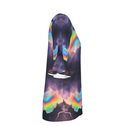 V-neck Women's T-shirt With Bell Sleeve