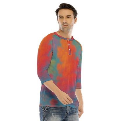 Men's Bracelet Sleeve T-shirt With Button Closure - view 2