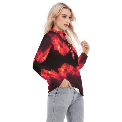 Women's Long Sleeve Blouse With Button Closure