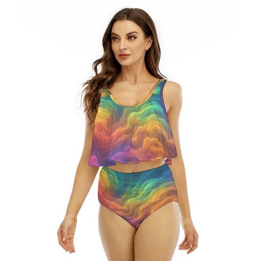 Women's Ruffled Vest Bikini Swimsuit