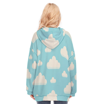 Women's Long Hoodie With Zipper Closure
