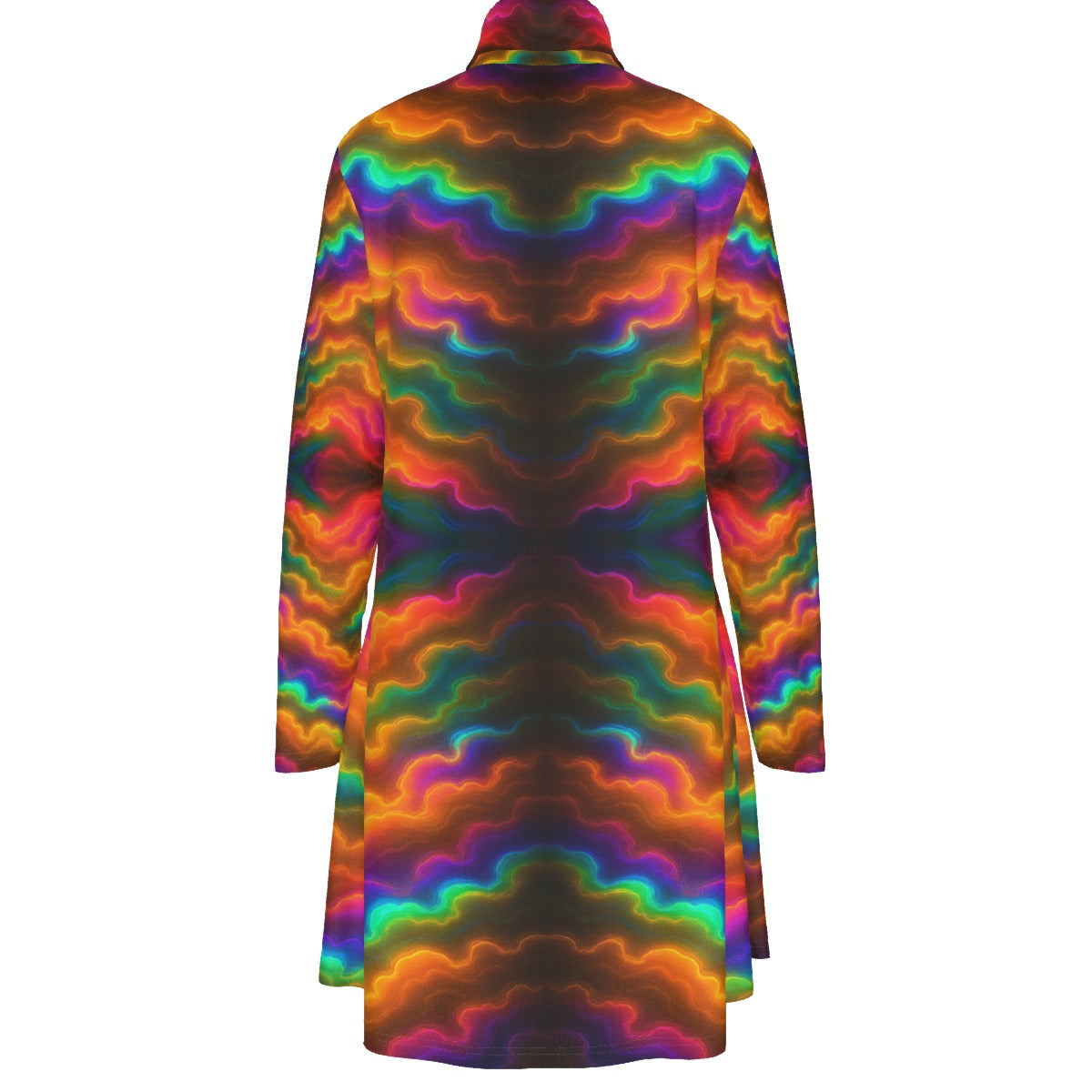 Women's High Neck Dress With Long Sleeve