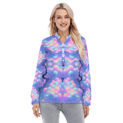 Women's Long Sleeve Blouse With Button Closure