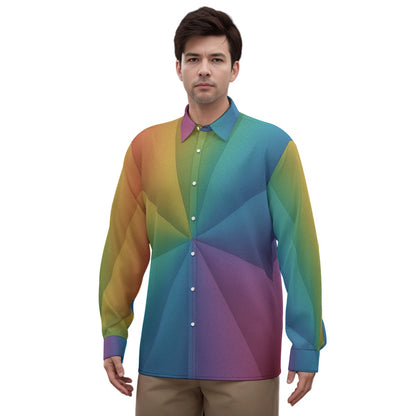 Men's Imitation Silk Long-Sleeved Shirt