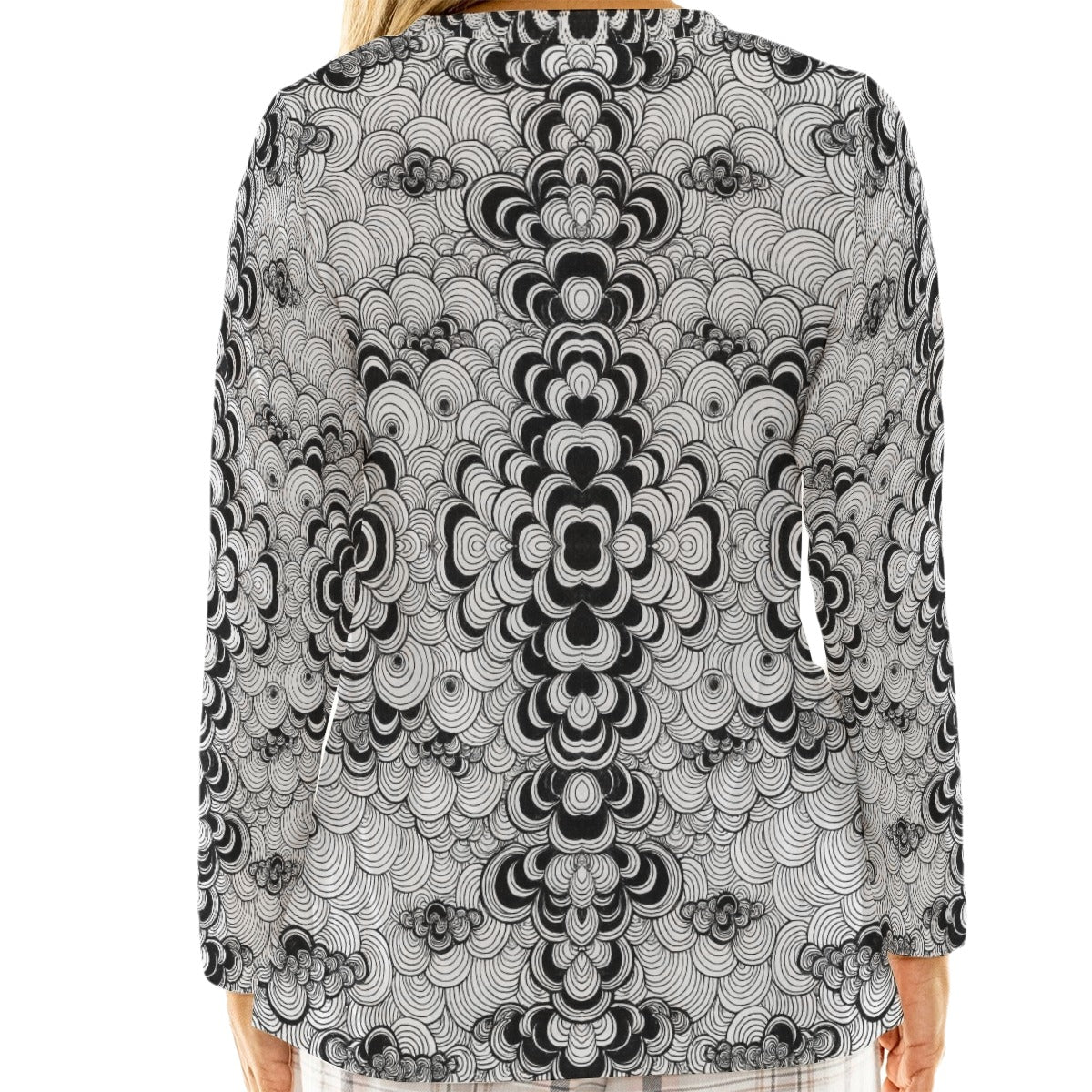 Women's Loose V-Neck T-Shirt With Long Sleeve