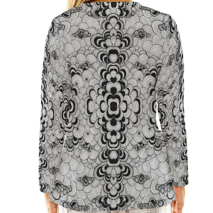 Women's Loose V-Neck T-Shirt With Long Sleeve