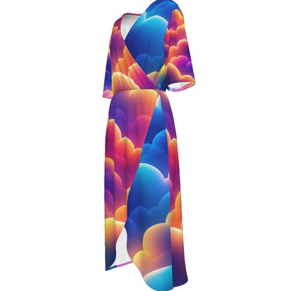 Women's Short Sleeve V-neck Dress