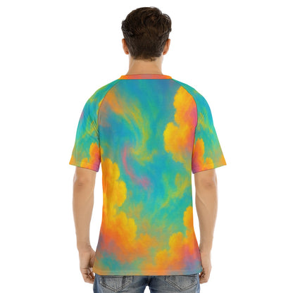 Men's Raglan Sleeve T-shirt With Button Closure