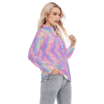 Women's Long Sleeve Blouse With Button Closure