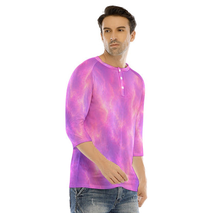 Men's Bracelet Sleeve T-shirt With Button Closure - view 2