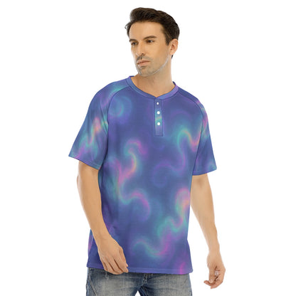 Men's Raglan Sleeve T-shirt With Button Closure