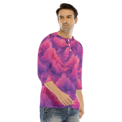 Men's Bracelet Sleeve T-shirt With Button Closure - view 2