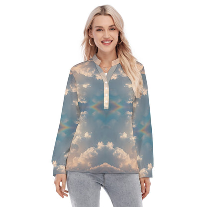 Women's Long Sleeve Blouse With Button Closure