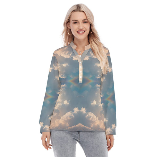 Women's Long Sleeve Blouse With Button Closure
