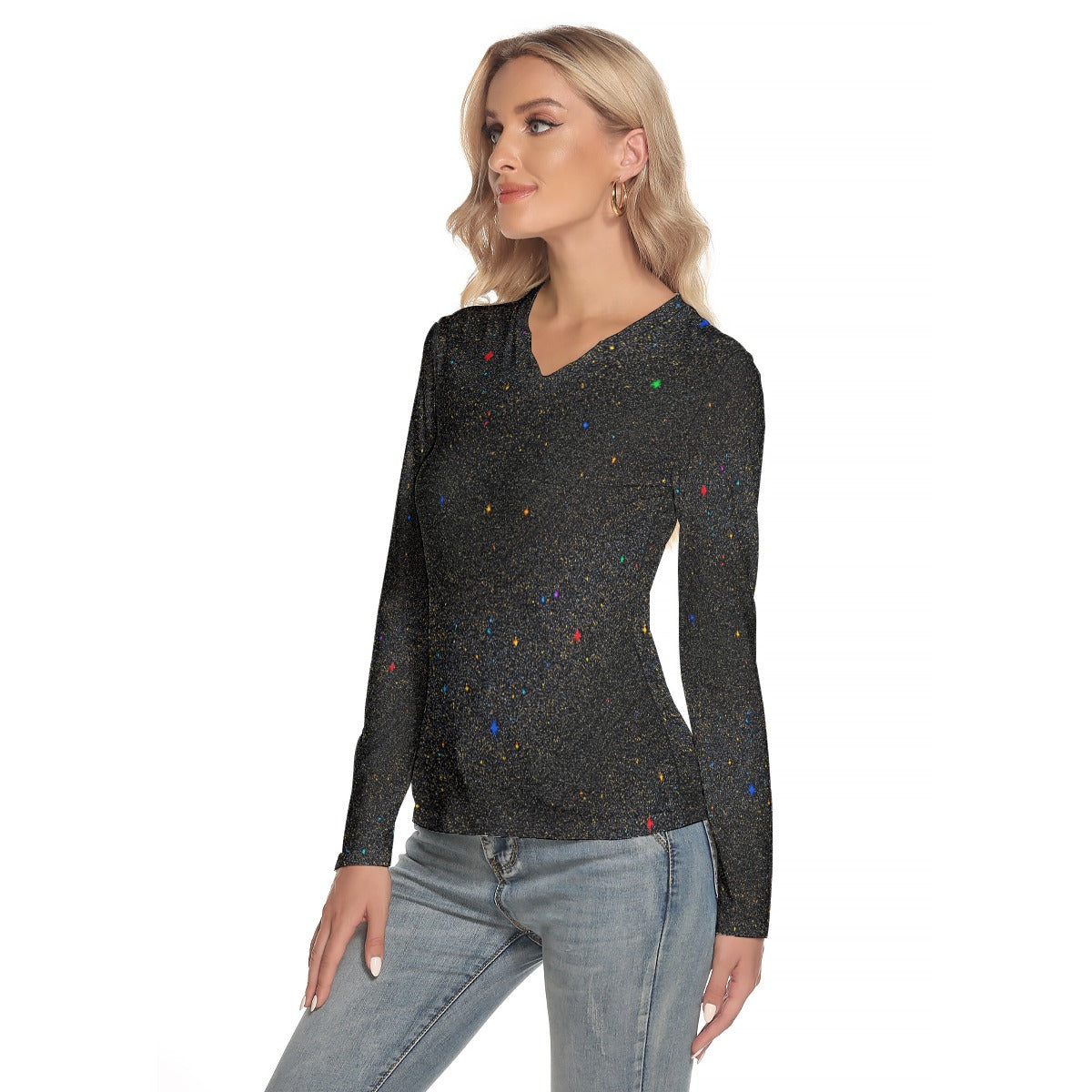 Women's V-Neck Long Sleeves T-Shirt