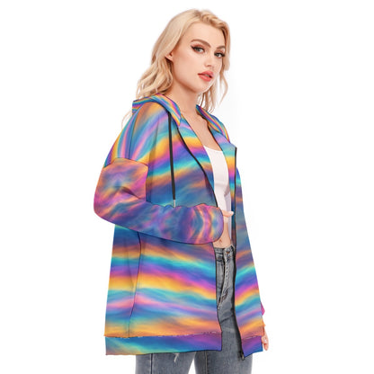 Women's Long Hoodie With Zipper Closure