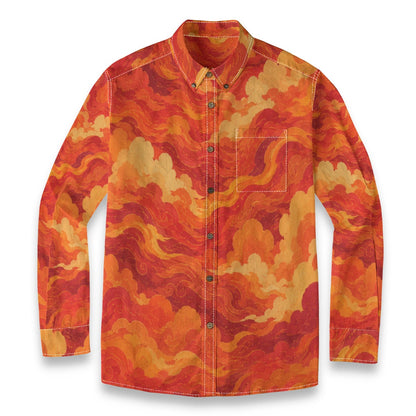 Men's Casual Lapel Long Sleeve Shirt|125GSM Cotton